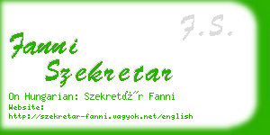 fanni szekretar business card